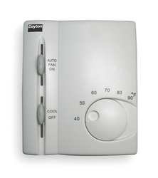 Dayton 1UHE7 Low V T-Stat, Electronic, 1 Cool, White
