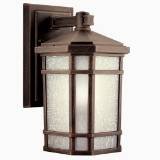 Kichler Lighting 11017PR Cameron 13-Watt 1-Light Fluorescent Energy Star Outdoor Wall Mount, Prairie Rock with White-Etched Linen Glass, 11-Inch