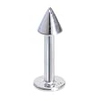 Solid 14kt White Gold Spike Labret 5/16