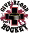 Give Blood Play Hockey Short Sleeve T Shirt