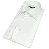 Forzieri Chic Solid White Cotton Dress Shirt w/Square Buttons