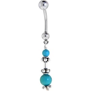 Studio KATIA - Turquoise DANGLING Belly Button Ring