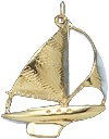 Sailboat, 14K Gold Charm