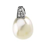 14K White Gold Paspaley South Sea Cultured Pearl and Diamond Pendant - 12.00mm