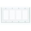 Leviton 80412W 4-Gang Decorator Wall Plate