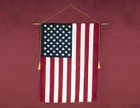24" x 36" RAYON U.S. CLASSROOM BANNER with Gold Fringe
