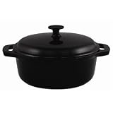 Black Round Casserole Dish Colour: Black. 2.25 litre dish with lid.