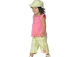 b.t. kids Square Button Neck Plaid Capri Set
