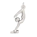 Sterling Silver Charm 1 in Girl Gymnastics