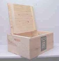 Wooden Pine Box with Hand Holes