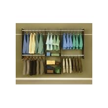 Easy Track RB1460-T Deluxe Starter Closet, 4 To 8 Foot, Truffle