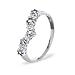 9ct White Gold Tanzanite and Diamond Wishbone Ring