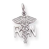 14k White Gold Registered Nurse Charm