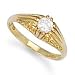 Jewelco London 9ct Solid gold hand finished men's cubic zirconia set solitaire Ring