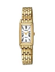 Womens Gold Tone Dress Solar Quartz White dial