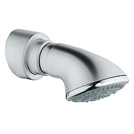 GROHE Movario Massaging Showerhead with Integrated Arm, Velour Chrome with Chrome Accent #28519RR0