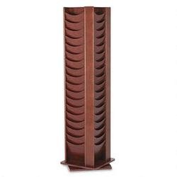 Buddy Products 616-16 72-Pocket literature display floor stand, rotary, mahogany