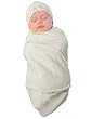 Cocooi Babywrap Newborn Baby Swaddle and Cap, 100% Natural Merino, Cream