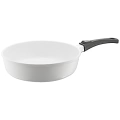 Berndes 032127 Vario Click Induction White Aluguss Schmorpfanne keramik mit abnehmbarem Griff 28 cm, 3,8 l
