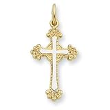 18k Gold -plated Sterling Silver Cross Charm