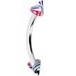 Red Blue Multi Color Marble Cone Eyebrow Ring