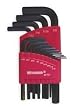 Westward 2CYC1 L-Shaped Hex Key Set, Short, SAE, 13 PC