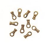 Gold Plated Vermeil Fancy Crimp Bead 1mm Cord Ends (10)