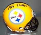 Mike Wallace Autographed Steelers Yellow Mini Helmet w/ JSA COA