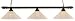 Three Light Round Bar Pendant with Italian Ice Glass in Bronze