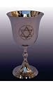 Chrome "Star of David" Kiddush Cup on a Base