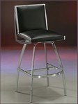 Belado BL-219 30" Swivel Bar Stool - Chrome with Leather Touch Black