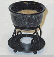 Ceramic Potpourri/Tart Burner- Black Marble