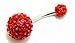 Body Jewelry - Disco Ball Red Bellybutton Ring