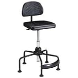 Safco Products Company Products - Industrial Chair, Seat 16-1/4x16-1/4, Back 14-1/2x9, Black - Sold as 1 EA - Durable Industrial Chair is ideal for installations with multiple applications and height ranges. Adjusts pneumatically 8 (200mm) up and down from 17 to 35 while seated. Adjusts an additional 10 with Wave Tube Extension. Backrest adjusts 3 in height and depth. Wide-angled textured footrest provides secure footing and ergonomically correct leg position. Seat size is 16-1/4 wide x