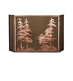 50 Inch W X 30 Inch H Trees Folding Firescreen Fireplace Screens