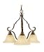 Murray Feiss F2036/3CB Vista Three-Light Chandelier in Corinthian Bronze and Cream Snow Glass