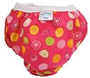 Kushies Taffeta Training Pant - Fuschia Circles Large 33-38 lbs