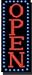 Millennium Visual Systems MVS-205-VRBC Vertical Flashing Red And Blue LED Open Sign - 11 x 25 1/2