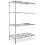 Alera Industrial Wire Shelving Add-On Unit, 4 Shelves, 48w x 24d x 72h, Silver