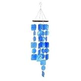 Capiz Shells Blue Tinted Wind Chime 26x6