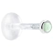 16 Gauge 3/8" Solid 14KT White Gold 2mm Genuine Aventurine Quartz Bioplast Push in Monroe