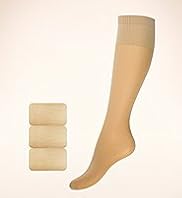 3 Pairs of 15 Denier Medium Support Shine Knee Highs
