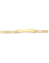 14K Gold Figaro ID Bracelet 8 Inches
