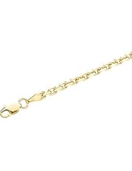 CleverEves 14K Yellow Diamond Cut Cable Chain 20 Inch