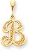Filagree Script Letter Charm, Yellow Gold
