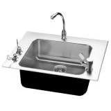 CRD-2128-A-GR-3 - CLASSROOM SINK - DROP IN - SINGLE BOWL - LEDGES LEFT, RIGHT, AND REAR - 18 GAUGE - FITTINGS NOT INCLUDED - OD 21 x 28 - ID 16 x 19 x 7-1/2