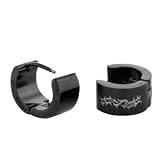Stainless Steel Huggie Earrings with Celtic Design
