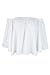 Simplee Apparel Women's Off the Shoulder Ruffle Cotton Crop Top Blouse Shirt White