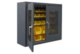 Expanded Metal Door Wall Mount Bin Cabinet 30W X 12D X 30H Black