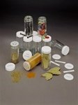 Glass Spice Bottles - Set of 16 (Clear/White) (3.75